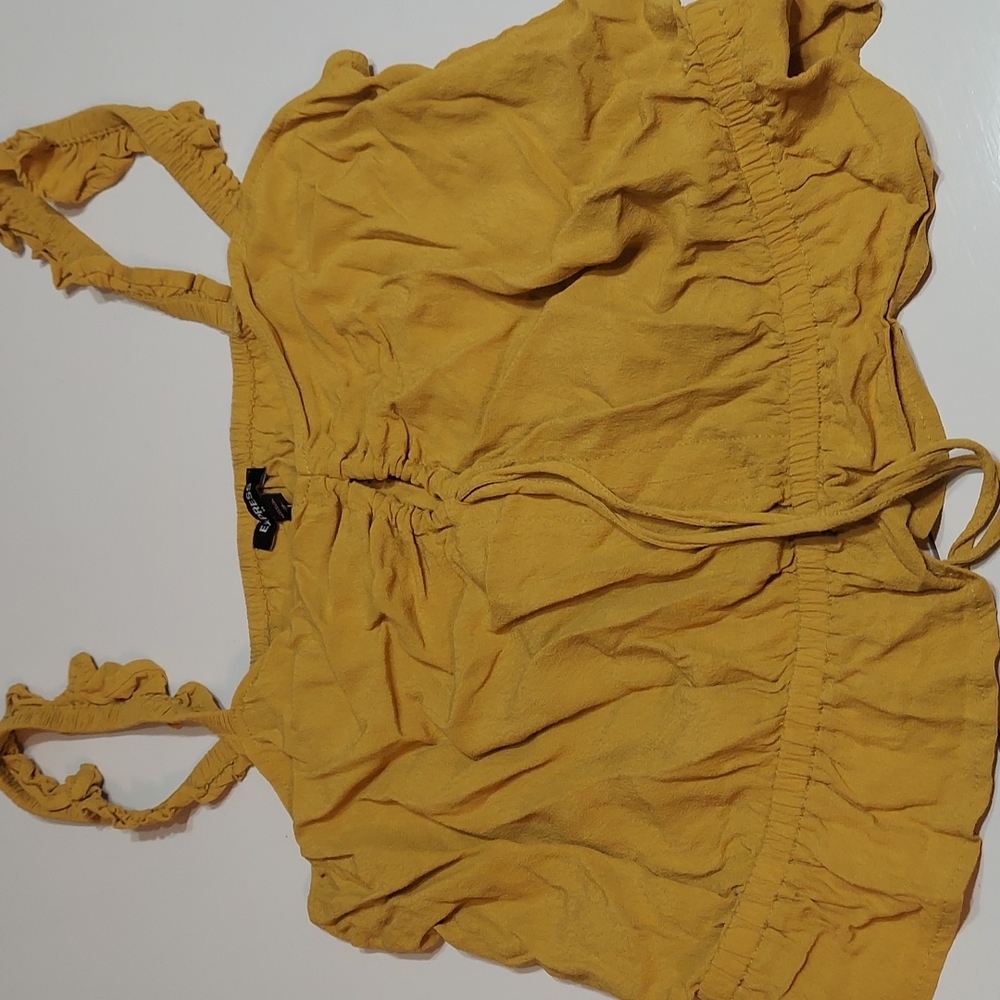 Express mustard yellow short top